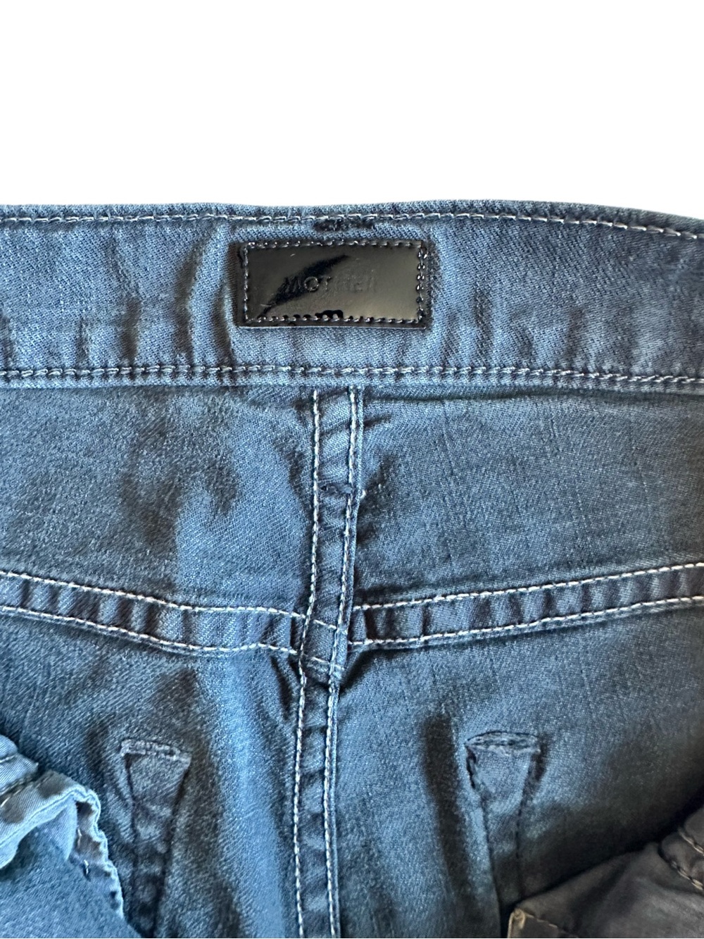 MOTHER The Insider Crop Step Fray Faded Black Jeans Size 26 - Picture 5 of 8